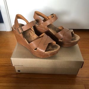 Tan Leather Wedge Kork-Ease Sandals